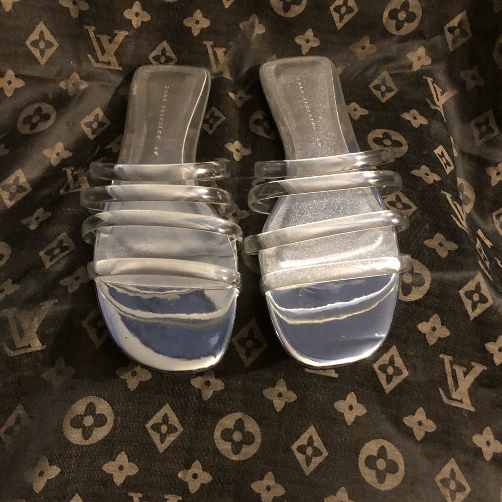 Zara clear slide sandal